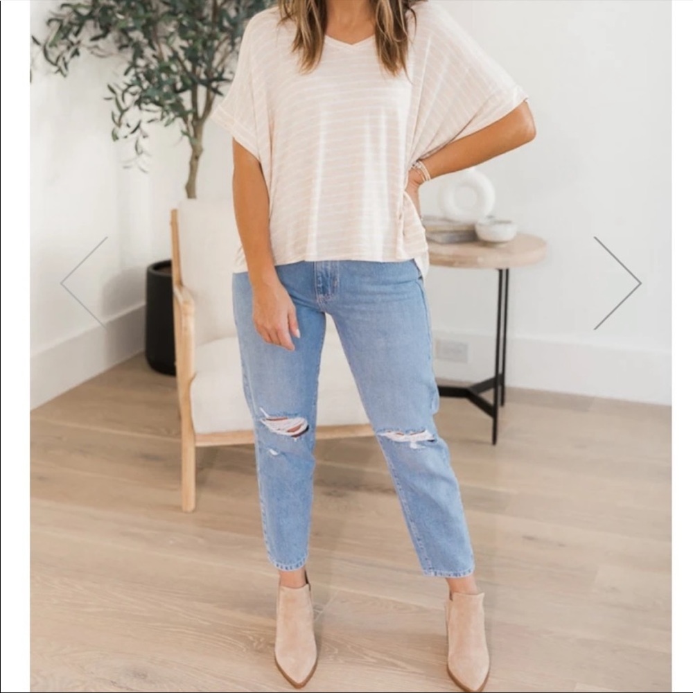 NWOT Daryl-Ann Denner X Pink Lily Daryl-Ann Distressed Light Denim Jeans